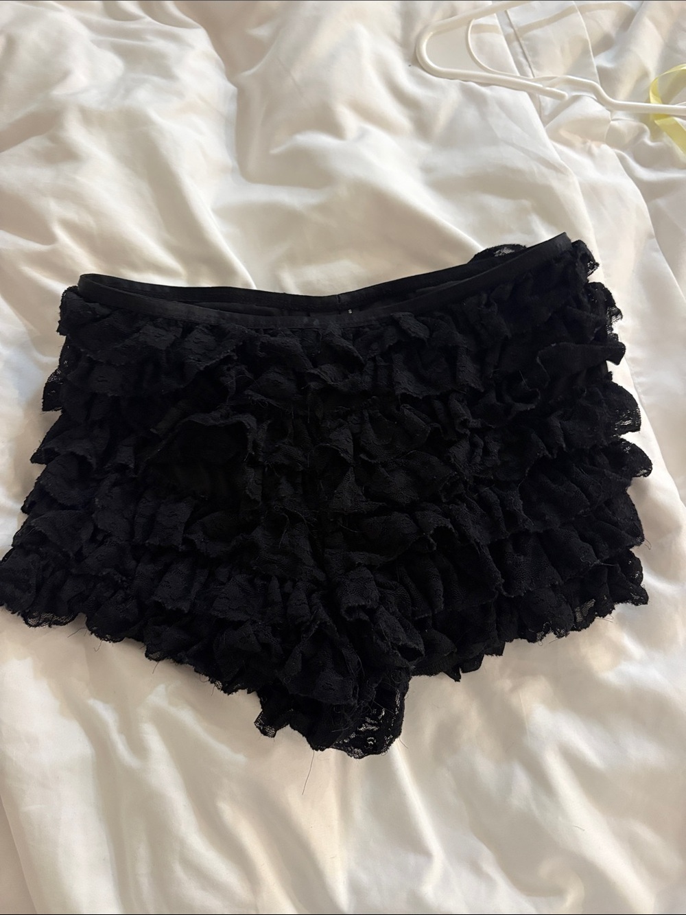 Windsor Black Ruffle Lace Skort-Style Shorts